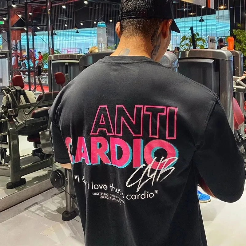 Crossfit Mayhem - ANTI CARDIO T-shirt in cotone a