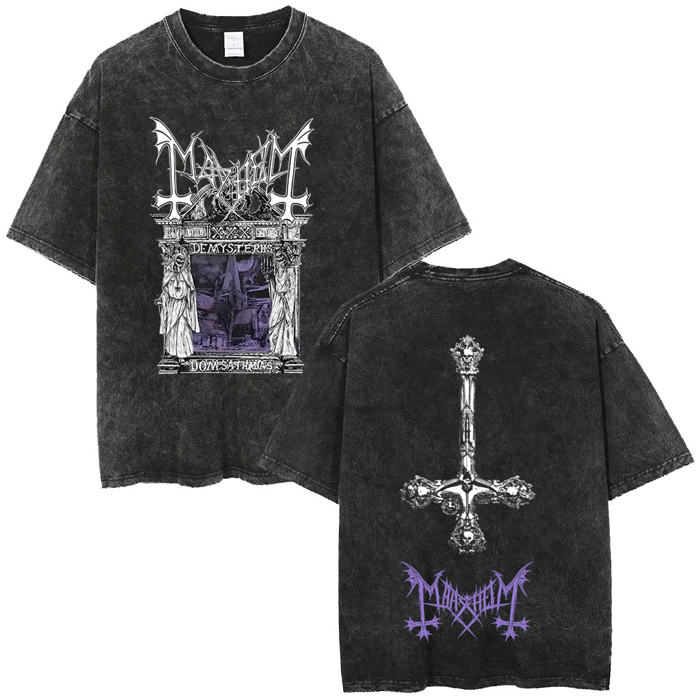 Crossfit Mayhem - T-shirt Vintage Lavata con Grafica Scheletro